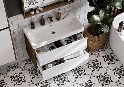 Акватон Мебель для ванной Сканди 90 дуб рустикальный, белая – фотография-4